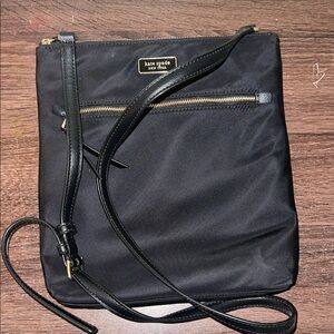 Kate Spade Black Nylon Crossbody with Gold Zipper